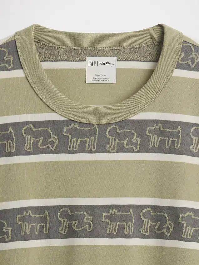 T-shirt με ρίγες Keith Haring σε oversized γραμμή
