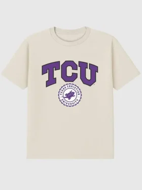 T-shirt με το σκοτεινό γραφικό της πανεπιστημιακής σφραγίδας του TCU (Texas Christian University)
