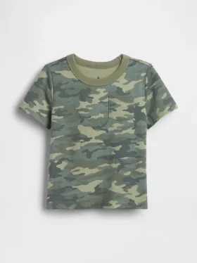 Τ-shirt με τσέπη για βρέφη & νήπια, σε συνδυασμό χρωμάτων