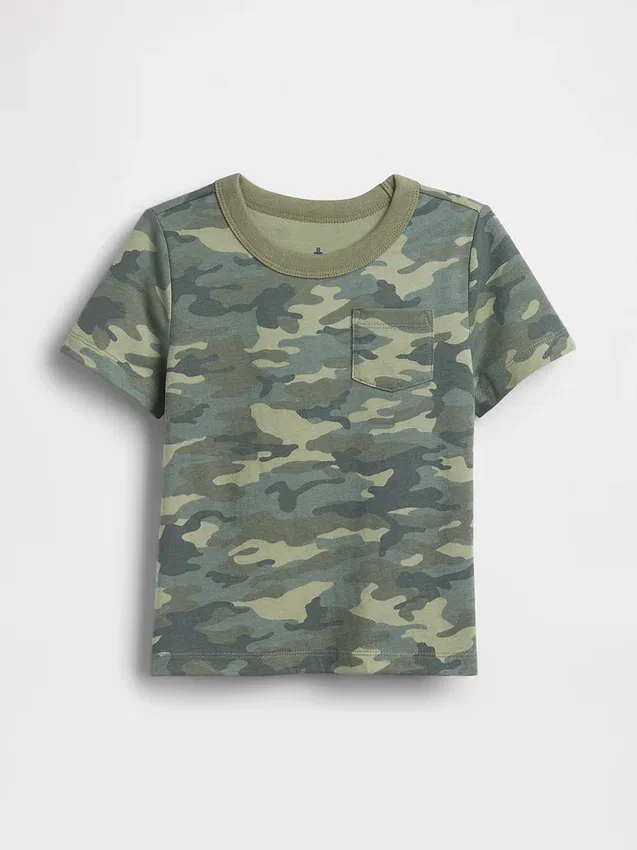 Τ-shirt με τσέπη για βρέφη & νήπια, σε συνδυασμό χρωμάτων