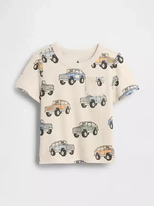 Τ-shirt με τσέπη για βρέφη & νήπια, σε συνδυασμό χρωμάτων