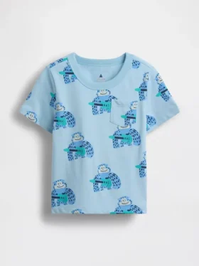 Τ-shirt με τσέπη για βρέφη & νήπια, σε συνδυασμό χρωμάτων