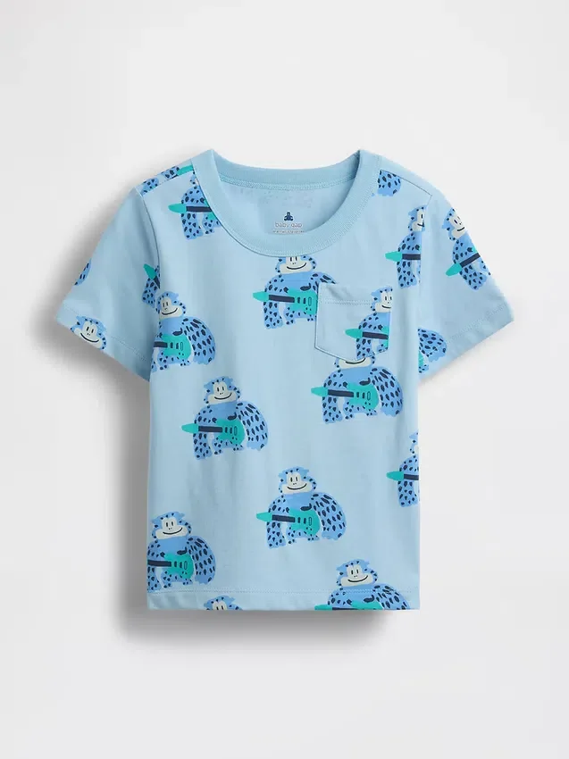 Τ-shirt με τσέπη για βρέφη & νήπια, σε συνδυασμό χρωμάτων
