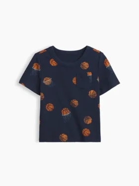 Τ-shirt με τσέπη για βρέφη & νήπια, σε συνδυασμό χρωμάτων