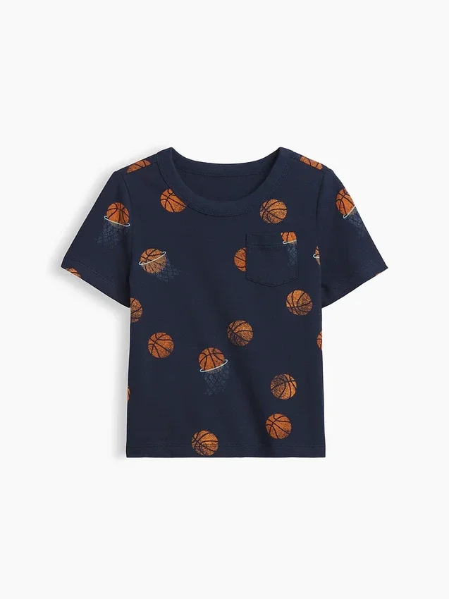 Τ-shirt με τσέπη για βρέφη & νήπια, σε συνδυασμό χρωμάτων
