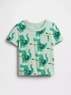 Τ-shirt με τσέπη για βρέφη & νήπια, σε συνδυασμό χρωμάτων