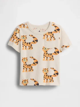 Τ-shirt με τσέπη για βρέφη & νήπια, σε συνδυασμό χρωμάτων