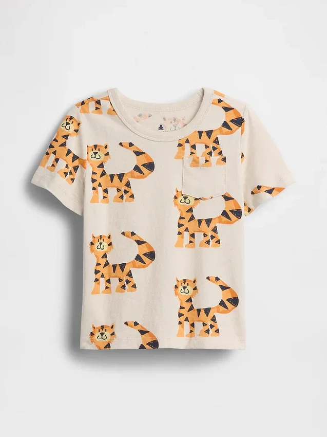 Τ-shirt με τσέπη για βρέφη & νήπια, σε συνδυασμό χρωμάτων