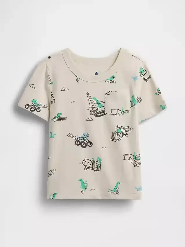 Τ-shirt με τσέπη για βρέφη & νήπια, σε συνδυασμό χρωμάτων