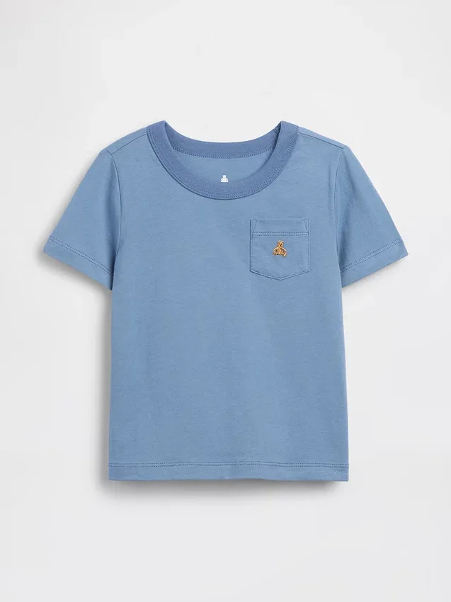 Τ-shirt με τσέπη για βρέφη & νήπια, σε συνδυασμό χρωμάτων