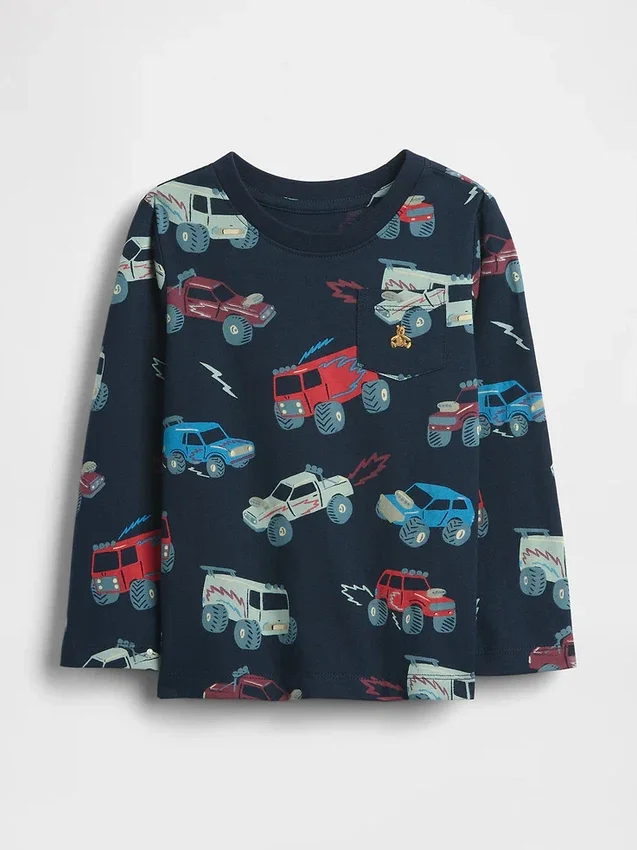T-shirt με τσέπη για βρέφη & νήπια, σε συνδυασμούς χρωμάτων