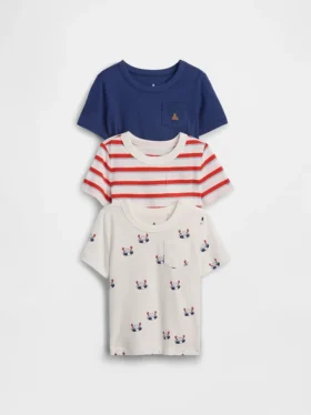 T-shirt με τσέπη για βρέφη & νήπια, σε συνδυασμούς (πακέτο 3 τεμαχίων)
