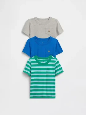 T-shirt με τσέπη για βρέφη & νήπια, σε συνδυασμούς (πακέτο 3 τεμαχίων)