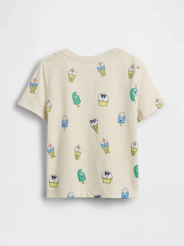 T-shirt με τσέπη και τυπωμένα μοτίβα για βρέφη & νήπια, ιδανικό για συνδυασμούς