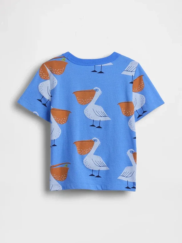 T-shirt με τσέπη και τυπωμένα μοτίβα για βρέφη & νήπια, ιδανικό για συνδυασμούς