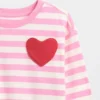 T-shirt με τσέπη σε σχήμα καρδιάς για βρέφη & νήπια, σε συνδυασμό χρωμάτων
