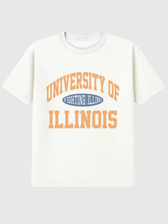 T-shirt με vintage γραφικό «Fighting Illini» του Πανεπιστημίου του Ιλινόις