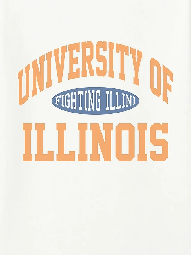 T-shirt με vintage γραφικό «Fighting Illini» του Πανεπιστημίου του Ιλινόις