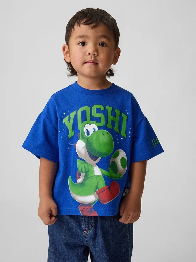 Τ-shirt με υπερμεγέθη γραφικά Super Mario για νήπια