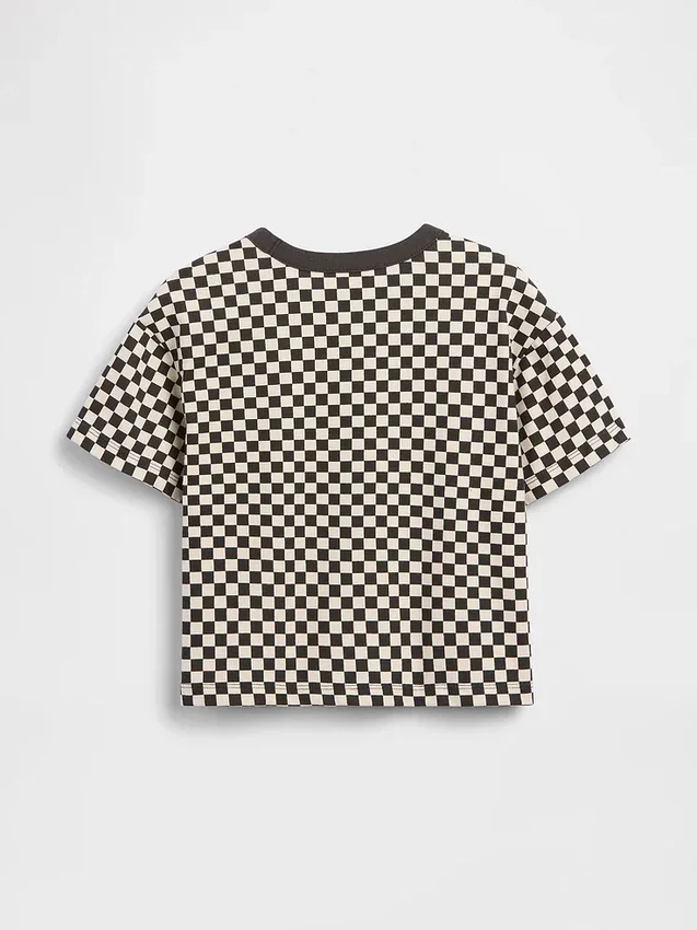 T-shirt σε φαρδιά γραμμή με καρό μοτίβο για βρέφη & νήπια
