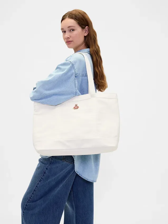 Τσάντα tote από τζιν με λογότυπο Brannan Bear