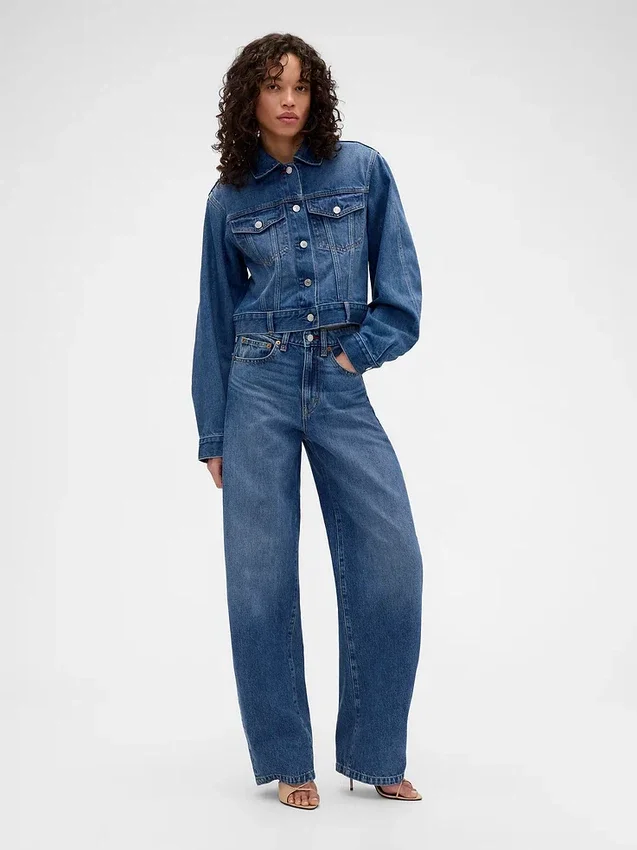 Τζιν GAP × Victoria Beckham με ψηλή μέση και καμπύλη γραμμή