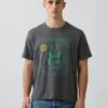 Βαρύ, άνετο T-shirt με γραφικά