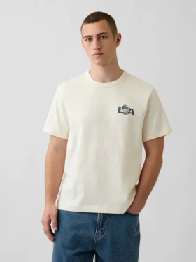 Βαρύ, άνετο T-shirt με γραφικά