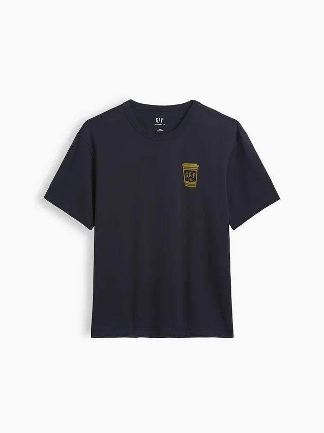 Βαρύ, άνετο T-shirt με γραφικά