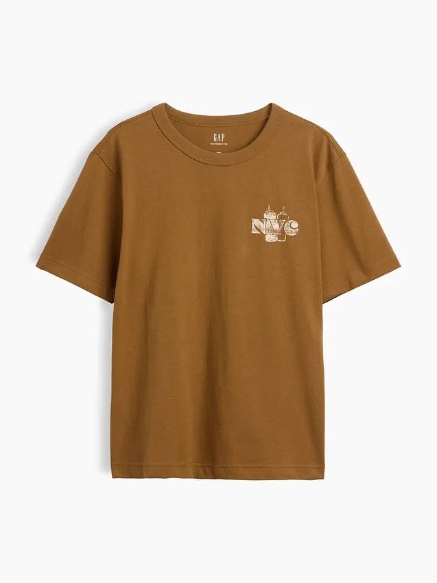 Βαρύ, άνετο T-shirt με γραφικά