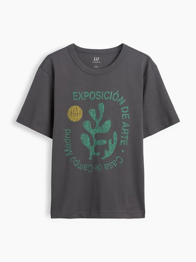 Βαρύ, άνετο T-shirt με γραφικά