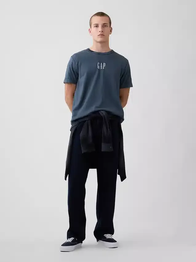 Βαρύ, χαλαρό T-shirt με λογότυπο