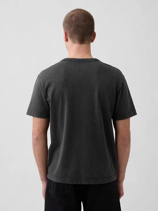 Βαρύ, χαλαρό T-shirt με λογότυπο