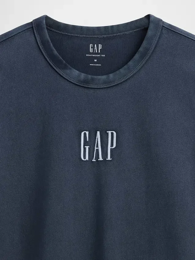 Βαρύ, χαλαρό T-shirt με λογότυπο
