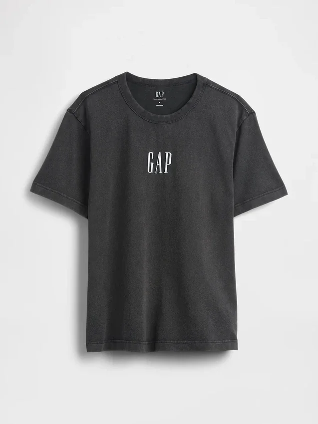 Βαρύ, χαλαρό T-shirt με λογότυπο