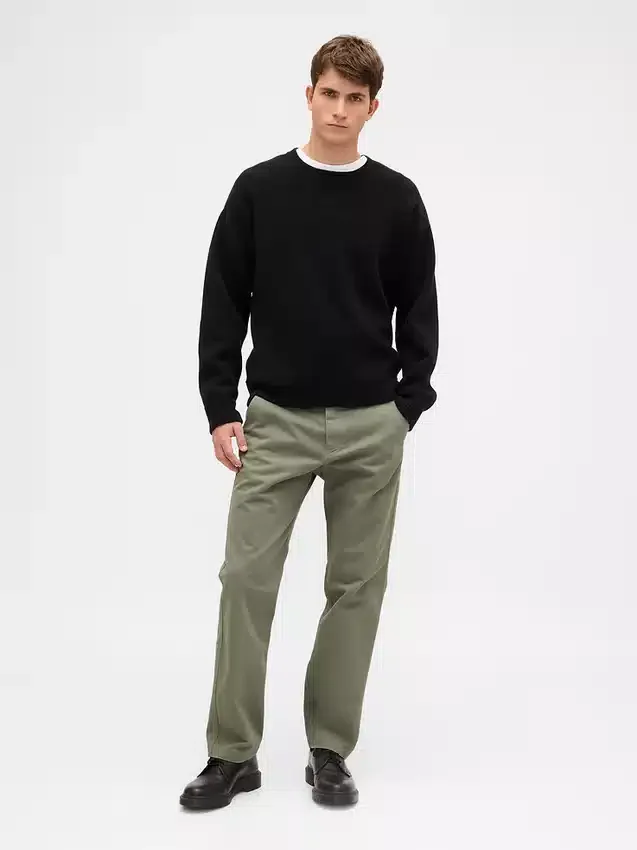 Βαρύ κακάκι σε ύφασμα twill με χαλαρή, ίσια γραμμή