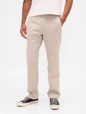 Βαρύ κακάκι σε ύφασμα twill με χαλαρή, ίσια γραμμή