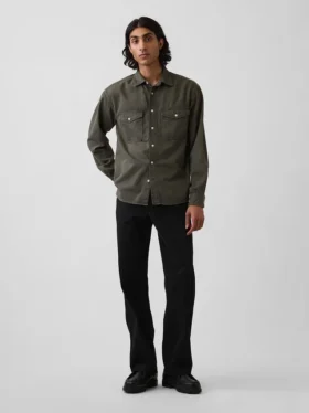 Βαρύ καμβά τύπου twill, χακί σε χαλαρή γραμμή εμπνευσμένη από τη δεκαετία του '90