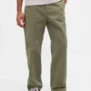 Βαρύ καμβά τύπου twill, χακί σε χαλαρή γραμμή εμπνευσμένη από τη δεκαετία του '90