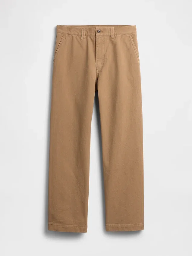 Βαρύ καμβά τύπου twill, χακί σε χαλαρή γραμμή εμπνευσμένη από τη δεκαετία του '90