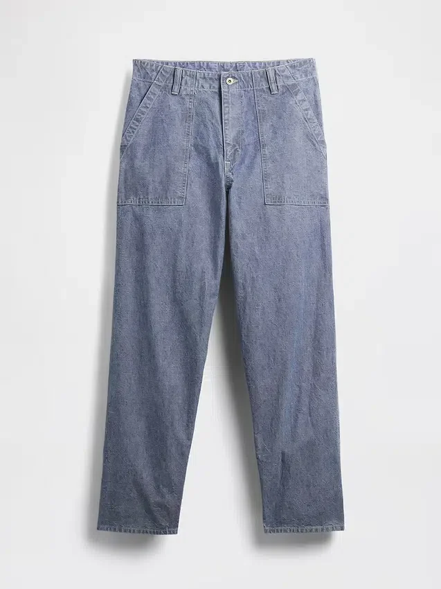 Βαρύ παντελόνι τζιν σε στυλ Chambray με φαρδιά γραμμή