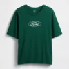 Βαρύ βαμβακερό κοντό T-shirt με σχέδιο Ford