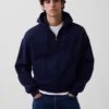 Vintagesoft Oversized Crop Zip Hoodie