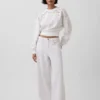 Vintagesoft Oversized Eyelet Crop Φούτερ