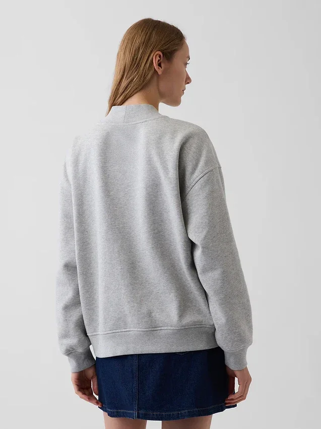Vintagesoft Oversized Mockneck Logo Sweatshirt