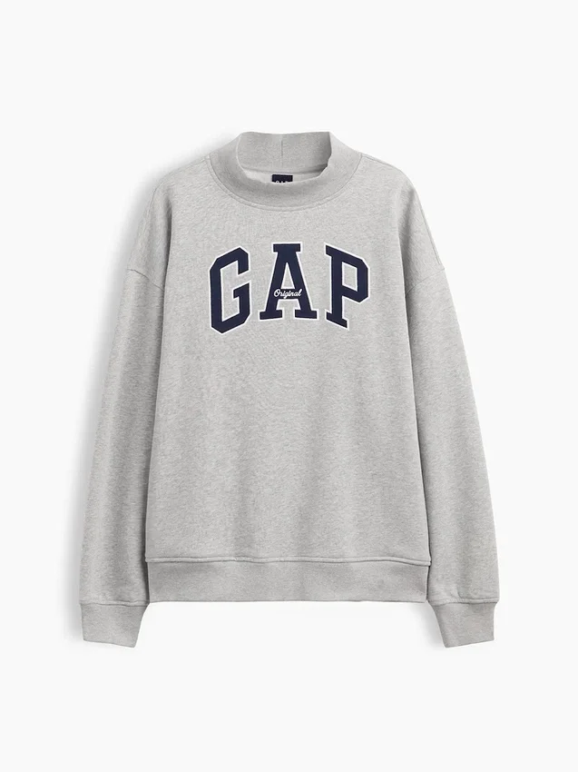 Vintagesoft Oversized Mockneck Logo Sweatshirt