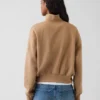 Vintagesoft Oversized πουλόβερ με μισό φερμουάρ και κωνική γραμμή