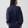 Vintagesoft Oversized πουλόβερ με μισό φερμουάρ και κωνική γραμμή