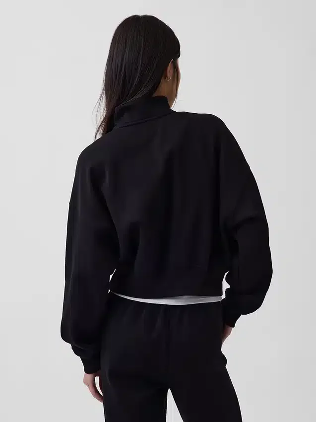 Vintagesoft Oversized πουλόβερ με μισό φερμουάρ και κωνική γραμμή