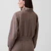 Vintagesoft Oversized πουλόβερ με μισό φερμουάρ και κωνική γραμμή